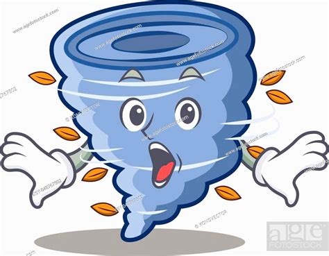 Surprised Tornado Character Cartoon Style Vector Illustration Stock