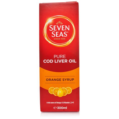 A delicious multivitamin syrup that provides a balanced range of vitamins a to e for the reduction of tiredness and fatigue. Seven Seas Cod Liver Oil Orange Syrup 300ml | Vitamins ...