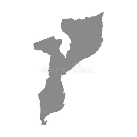 Mapa Mozambique Del Vector Ilustraci N Aislada Del Vector Gris En El