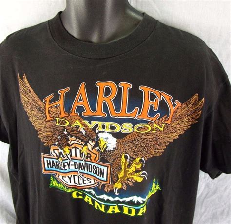 Harley Davidson Eagle T Shirt Xl Black Vintage 1990s Nova Scotia