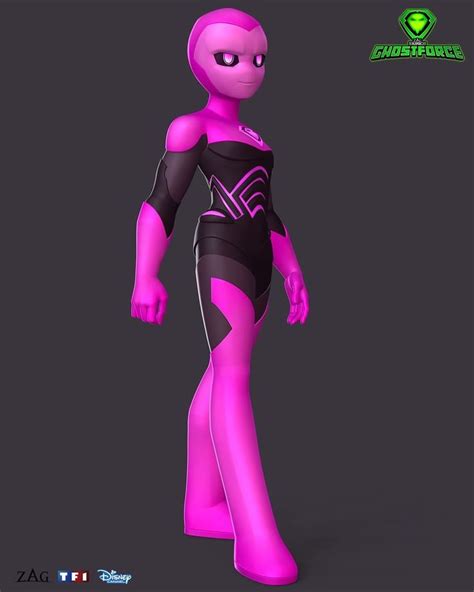 An Animated Character In Pink And Black