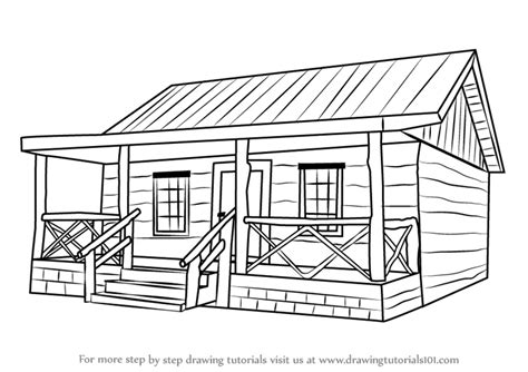 Step By Step How To Draw A Wood Cabin