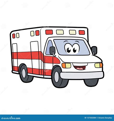 Cute Smiling Ambulance Car Stock Vector Illustration Of Care 137502084