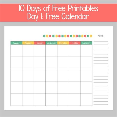 10 Days Of Printables Day 1 Free Calendar The Krafty Owl Free