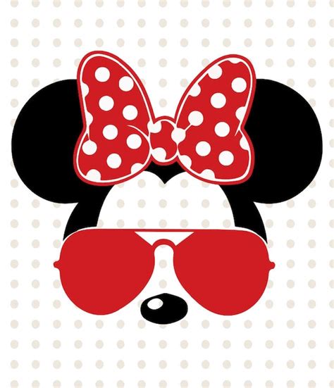 Minnie Mouse With Sunglasses Svg
