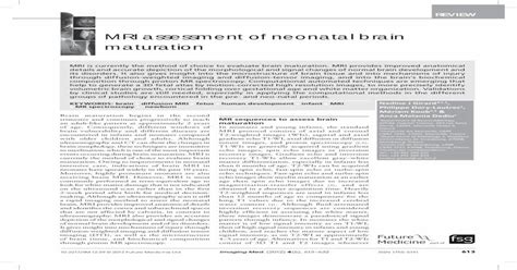Mri Assessment Of Neonatal Brain Maturation€¦ · In Utero Mri Protocol
