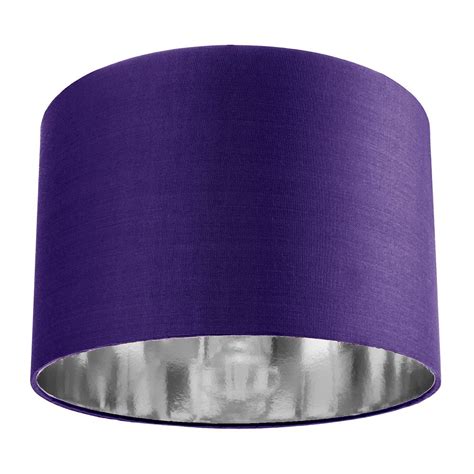 Contemporary Purple Cotton 12 Table Pendant Lamp Shade With Shiny Silver Inner Happy Homewares