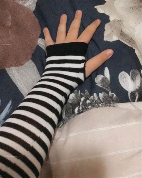 striped fingerless gloves black and white etsy
