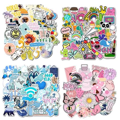 Buy 200 Pcs Stickers Pack Vsco Cute Colorful Waterproof Stickers For Flask Laptop Water