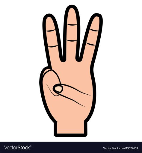 Hand Showing Three Fingers Gesture Royalty Free Vector Image