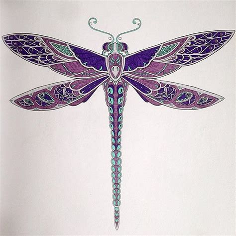 A Lovely Dragonfly From Enchanted Forest By Johanna Basford 💜 I Used