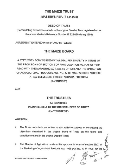 Parts Of Deed Of Trust