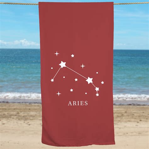 Personalized Beach Towel With Zodiac Star Constellation