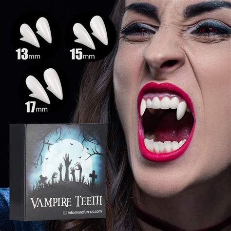 parigo vampire fangs vampire fang teeth for halloween party cosplay 3 pairs of different sizes
