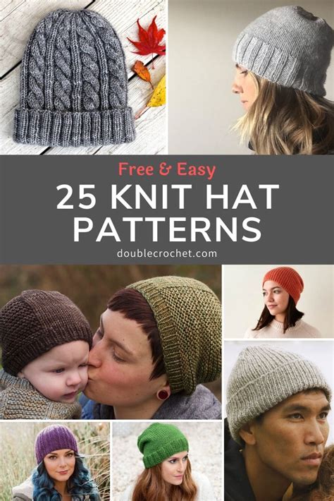 25 Knitted Hat Patterns - Double Crochet