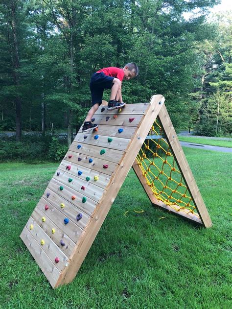 Childrens Climbing Wall Diy Playground Backyard Play Kids Yard