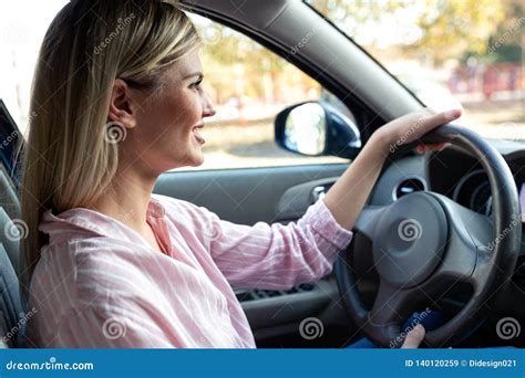 Happy Driver Enjoying While Driving A Car Stock Image Image Of Speed