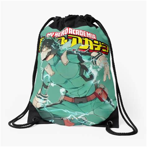 Deku Full Cowl My Hero Academia Drawstring Bag For Sale By