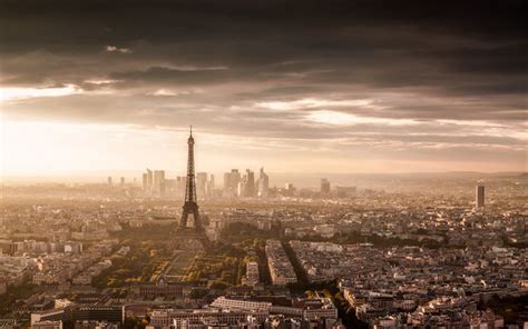 Download Wallpapers Sunrise Paris Morning Eiffel Tower France For