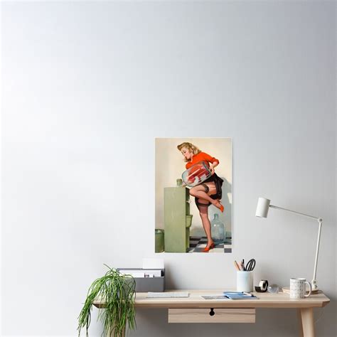 A Refreshing Lift 1969 Gil Elvgren Vintage Pin Up Girl Poster For Sale By Emilbond Redbubble