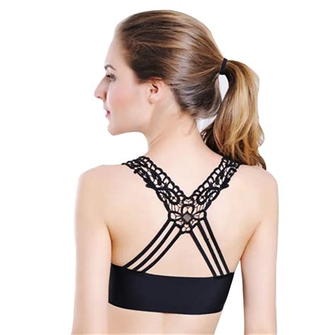 lace bralettes lady v neck vest mesh bra bustier bralet crop top bra for women black white back