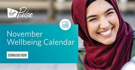 November 2020 Wellbeing Calendar Virgin Pulse