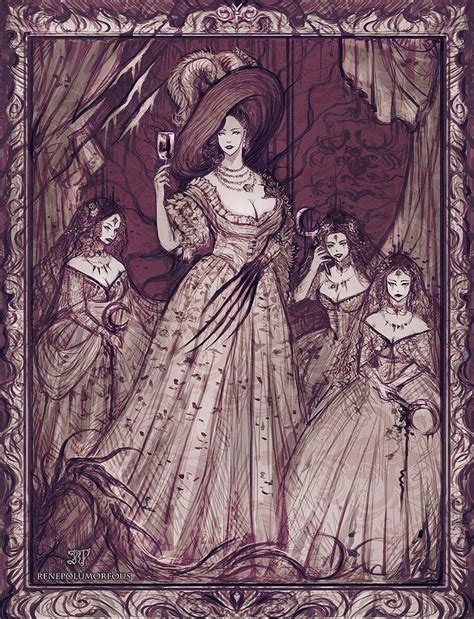 Lady Dimitrescu With Daughters By Renemlem Lady Dimitrescu