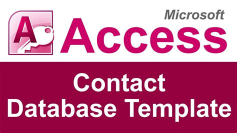 Microsoft Access Contact Database Template Youtube