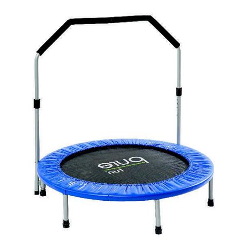 Pure Fun 40 Inch Exercise Trampoline With Handrail Blue