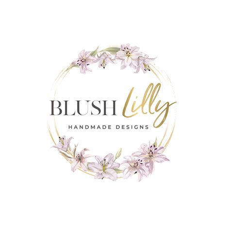 Lily Logo Design Lilly Flower Logo Floral Wreath Logo Etsy