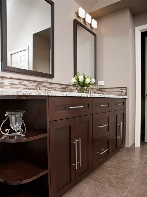 Single sinks with a slim vanity work best in small spaces. 9 Bathroom Vanity Ideas | HGTV