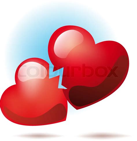 Two Broken Hearts Stock Vector Colourbox