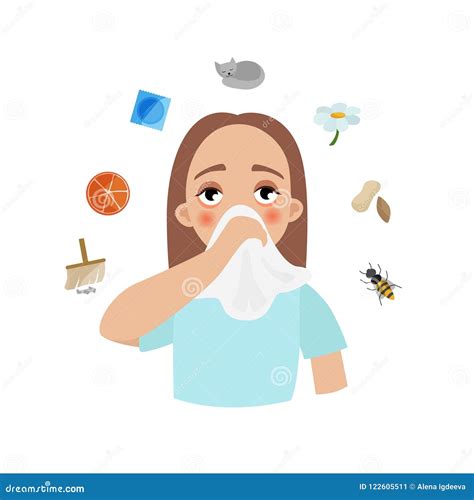 Allergy Infographic Stock Vector Illustration Of Cartoon 122605511