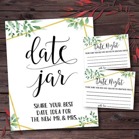 Bridal Shower Date Night Jar Printable Printable Word Searches
