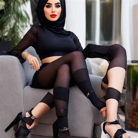 Variable Pig410 Turkish Hijabi Sitting In Chair With Crossed Legs