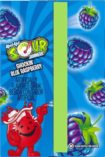 Kool Aid Sour Jammers Shockin Blue Raspberry Flavored Drink 10 Ct 6
