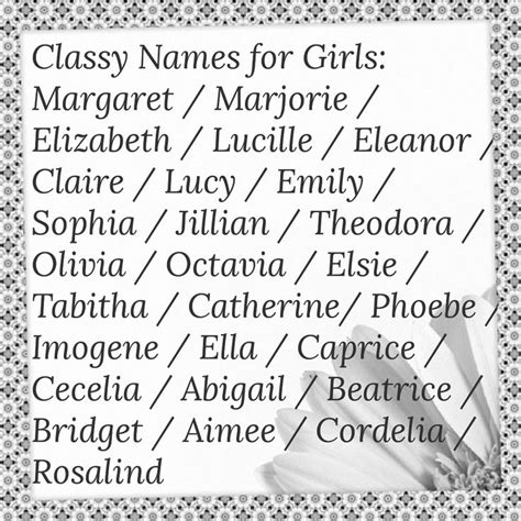 Classy Names For Girls Last Names For Characters Writing Words Name