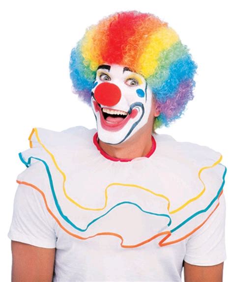 Adult Multi Colored Rainbow Wig Circus Afro Clown Fancy Dress
