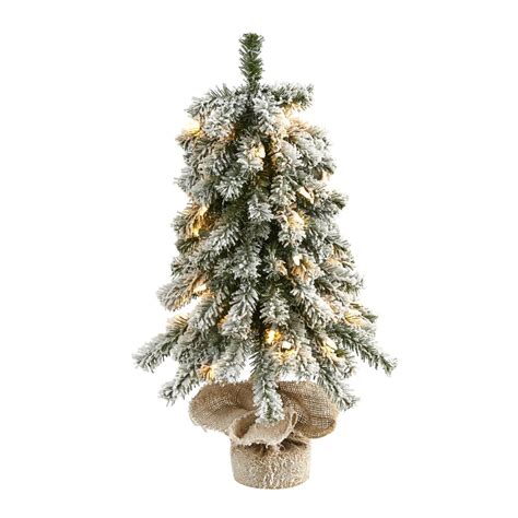 2 Flocked Alpine Christmas Artificial Tree With 35 Lights 92 Bendable