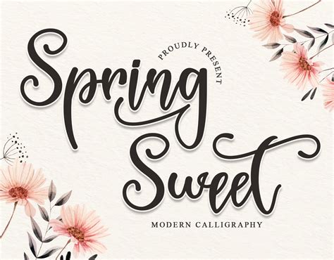 Spring Sweet Calligraphy Script Font Cricut Fonts Font For Cricut