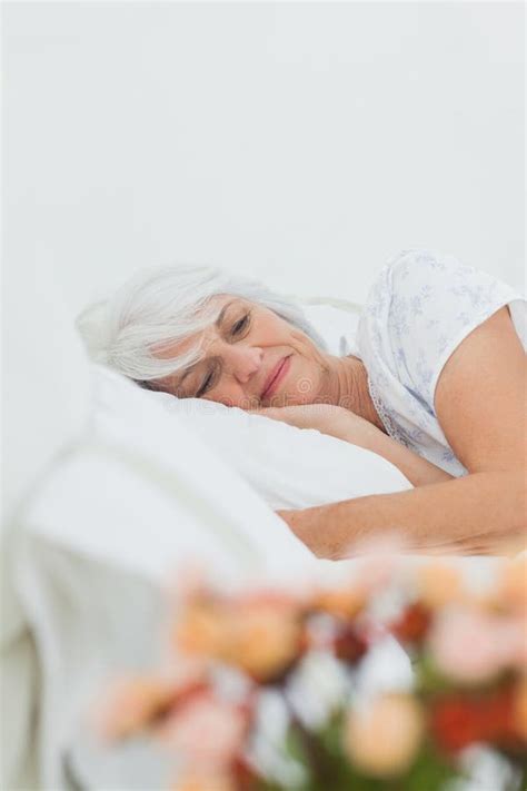 Peaceful Woman Sleeping In Bed Stock Photo Image Of Peaceful Calm
