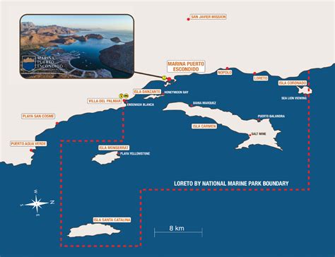 Map Of Loreto Island At Marina Puerto Escondido Loreto Baja