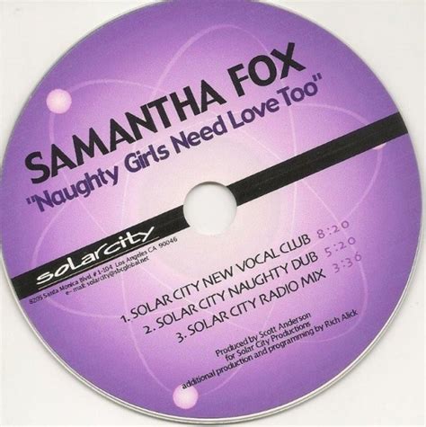 Samantha Fox Naughty Girls Need Love Too 2006 Cdr Discogs