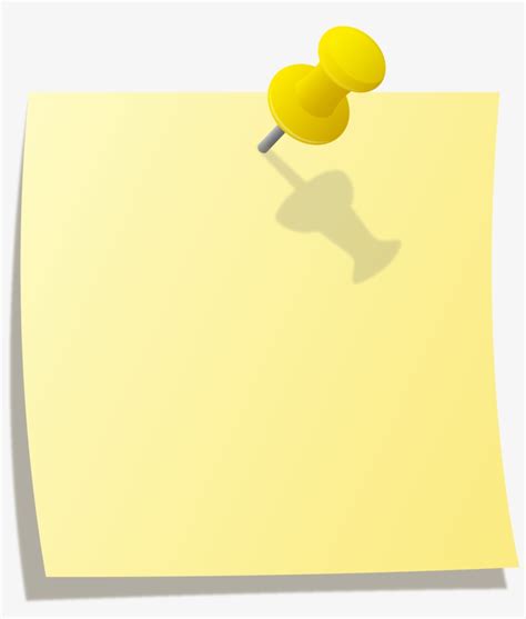 Stick Note Paper Yellow Blank Png Paper With Pin Transparent Png