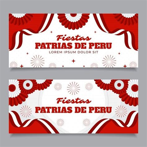 Banners Planos Fiestas Patrias De Peru Free Vector Freepik Freevector Banner Plantilla