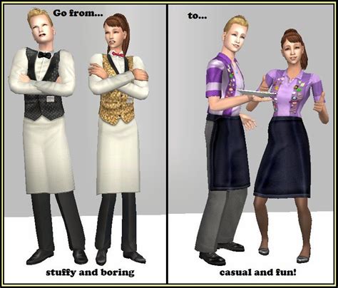 Ts2 Freesimmy21 More Flair Npc Waiterwaitress Defaults The Sims