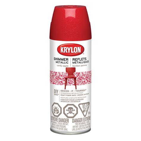 Krylon Shimmer Metallic Aerosol Spray Paint Alkyd Based Candy Apple