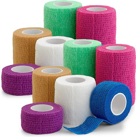 Medca Self Adherent Cohesive Tape Rolls Pack Of 12 Yards Adhesive