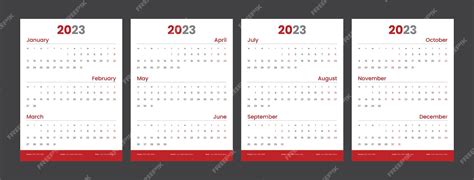 Premium Vector Wall Calendar Template For 2023 Year Vector