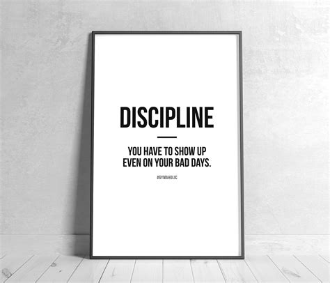 Discipline Printable Motivational Quote Home Decor Etsy